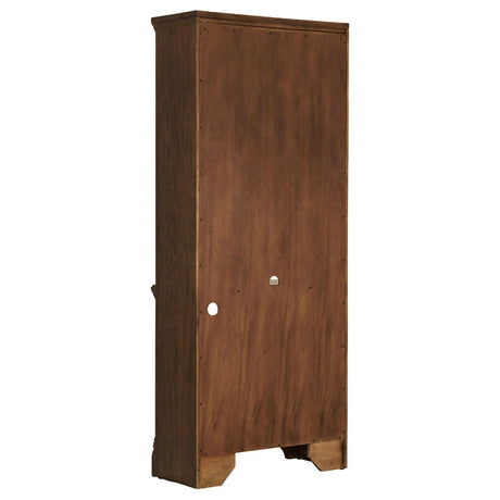 Top view showing stacked design and curved frame of bookcase