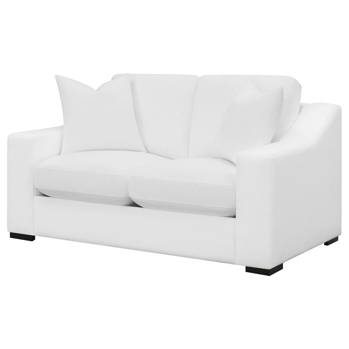 Ashlyn Upholstered Sloped Arm Loveseat White — product image 4