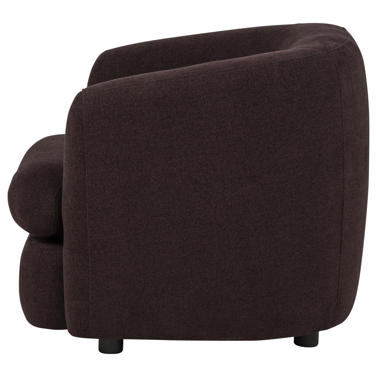 Delroy Stationary Accent Chair in Aubergine Polyester Upholstery — product image 4
