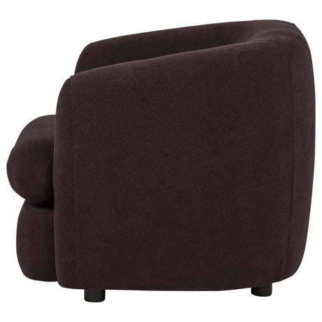 Delroy Stationary Accent Chair in Aubergine Polyester Upholstery — product image 4