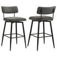 Levine Fabric Upholstered Grey Swivel Bar Chair Set of 2 — product view