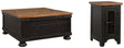 Valebeck Black/Brown Coffee Table with 1 End Table — product image 2