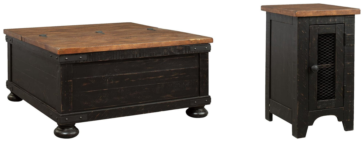 Valebeck Black/Brown Coffee Table with 1 End Table — product image 2