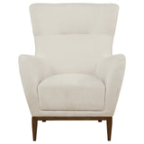 Catala Ivory and Coffee Upholstered High Back Accent Chair — product image 3