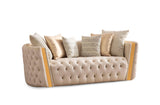 Side view of loveseat showing profile