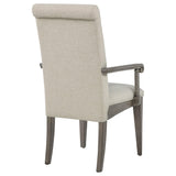 Cresswell Upholstered Dining Arm Chairs Tan Set of 2 — product image 9