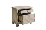 Side perspective of Bethel Gray panel storage bed