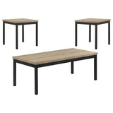Garza 3-Piece Rectangular Coffee Table Set Greige Oak — product view