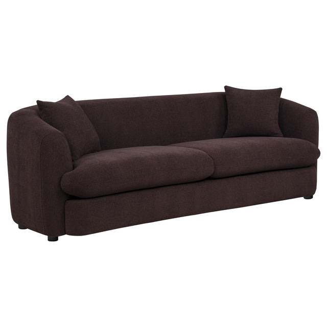 Delroy 3-Seat Stationary Sofa in Aubergine Polyester — product view