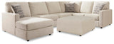 Edenfield Linen 3-Piece Sectional with Ottoman — product image 2