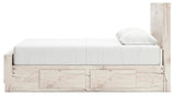 Lawroy Light Natural Queen Panel Bed with Storage — side view