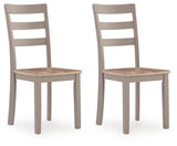 Harperfeld Natural/Gray Dining Chair — angled view