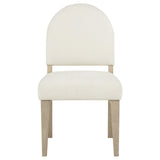 Lucaire Curved High Back Upholstered Dining Chair Cream Set of 2 — product image 3