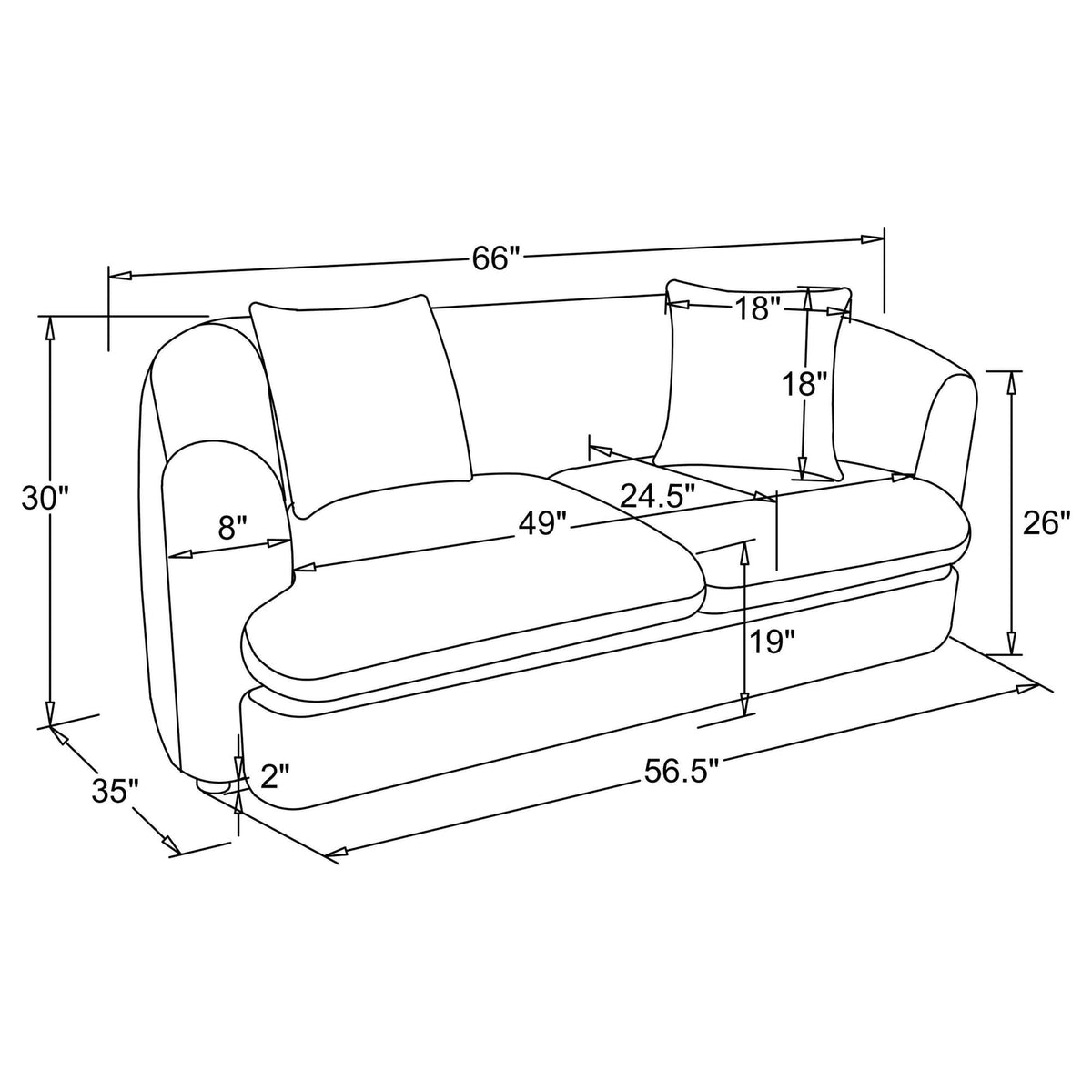 Delroy 2-Seat Stationary Loveseat in Aubergine Polyester Upholstery — product image 9