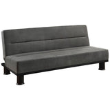 Callie Gray elegant lounger upholstered in gray microfiber fabric front view