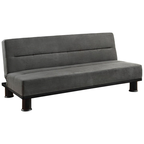 Callie Gray elegant lounger upholstered in gray microfiber fabric front view