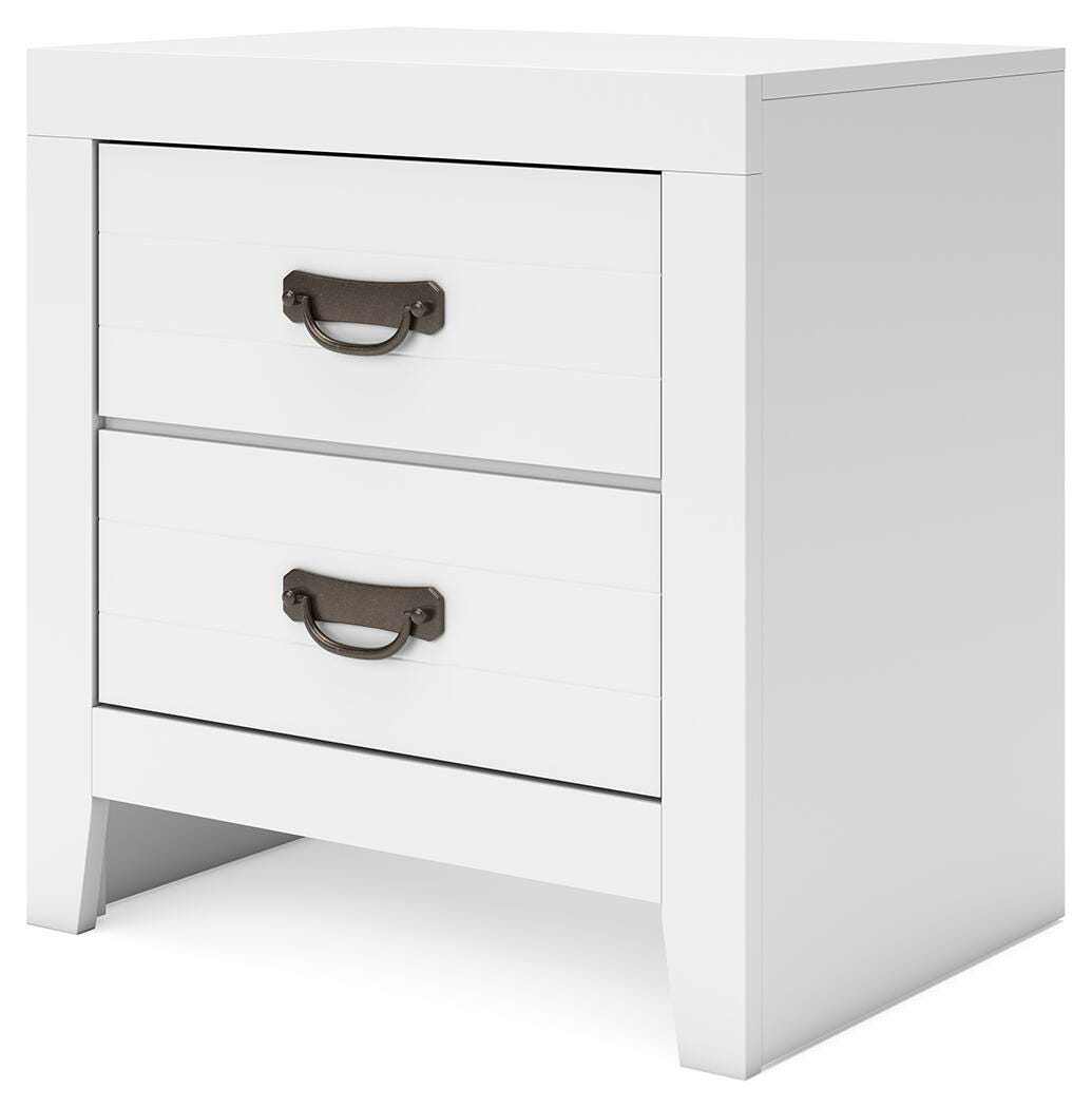 Binterglen White Nightstand — angled view