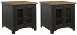 Valebeck Black/Brown 2 End Tables — product image 2