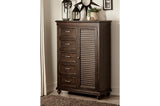 side view of Cardano Charcoal Panel Bedroom Set bed