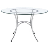 Kline 48-inch Round Glass Top Dining Table Chrome — product image 2
