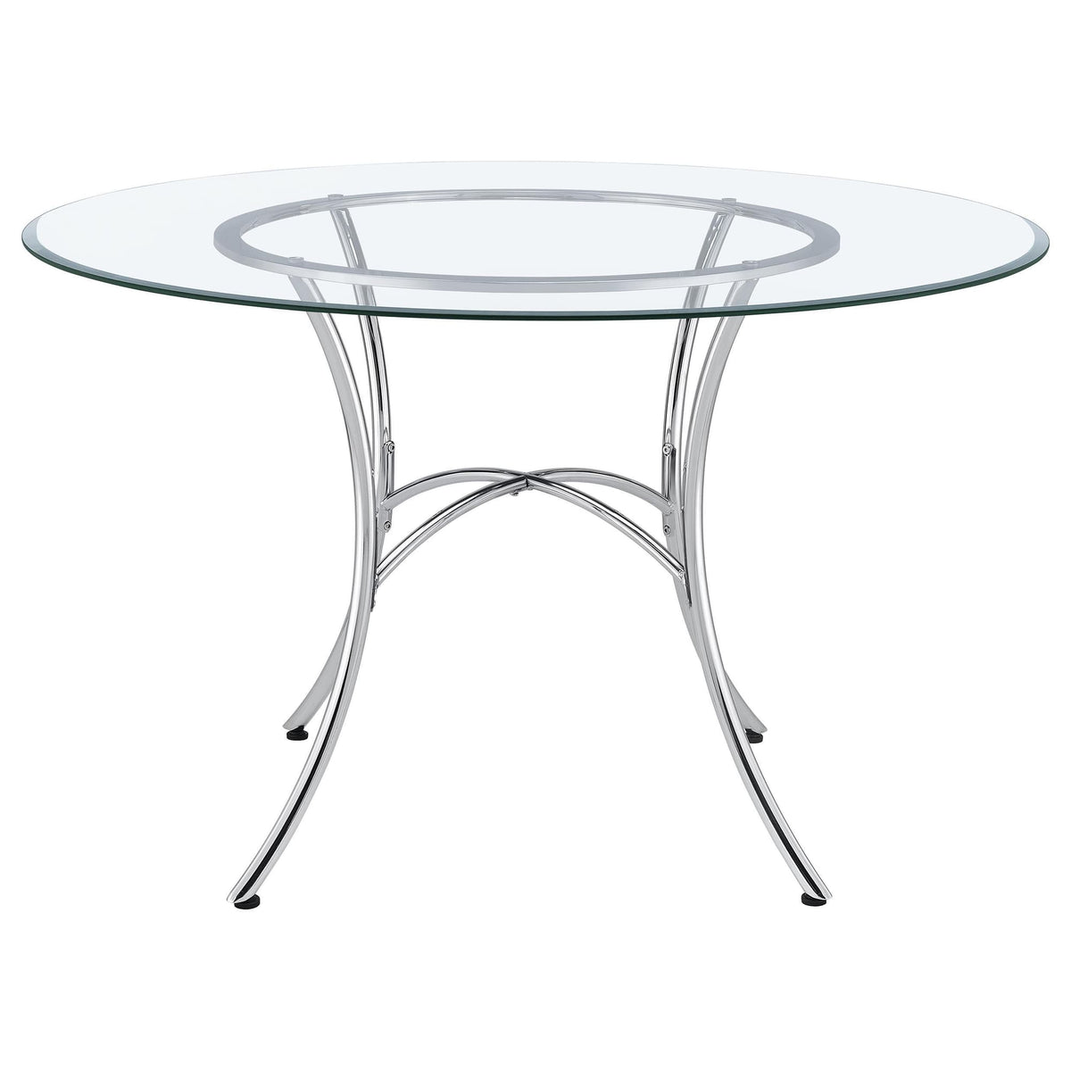 Kline 48-inch Round Glass Top Dining Table Chrome — product image 2