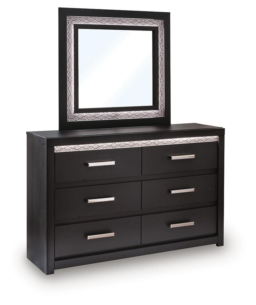 Brizmore Black Dresser and Mirror — angled view