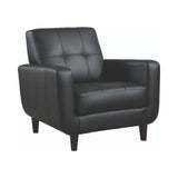 Aaron Black Padded Accent Chair side view