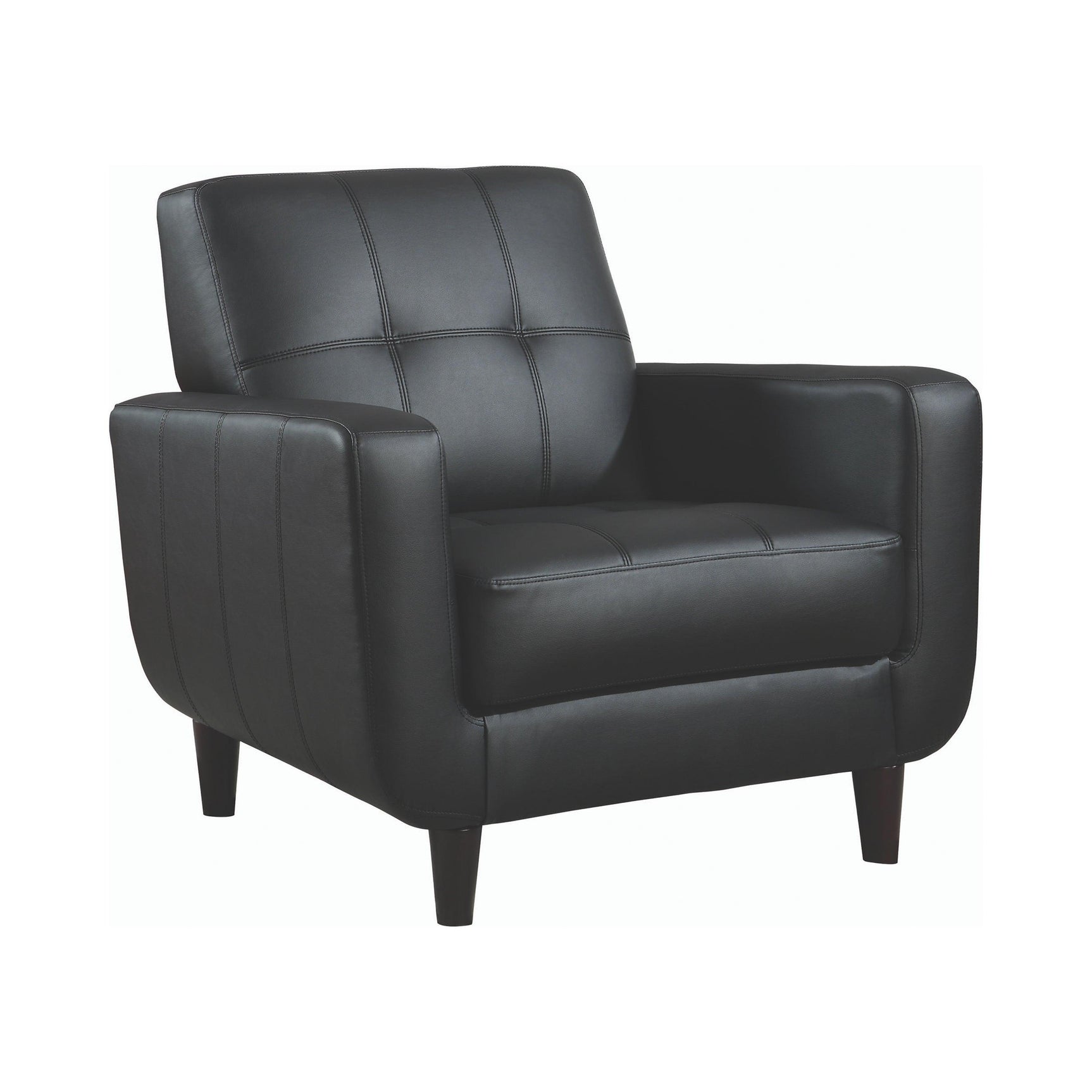 Aaron Black Padded Accent Chair side view