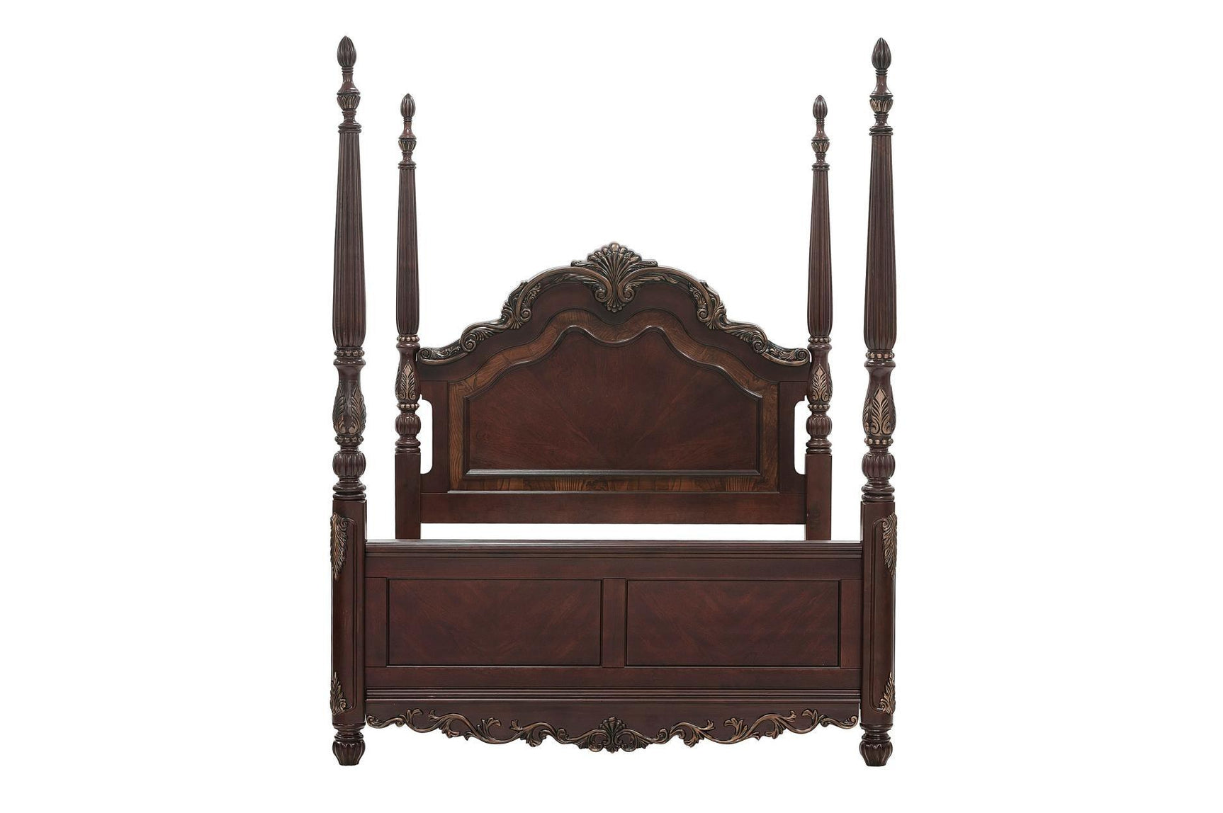 Deryn Park Cherry Modern Traditional Solid Wood Poster Bedroom Set - Ella Furniture