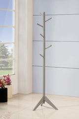 Devlin Coat Rack with 6 hooks and grey finish front view