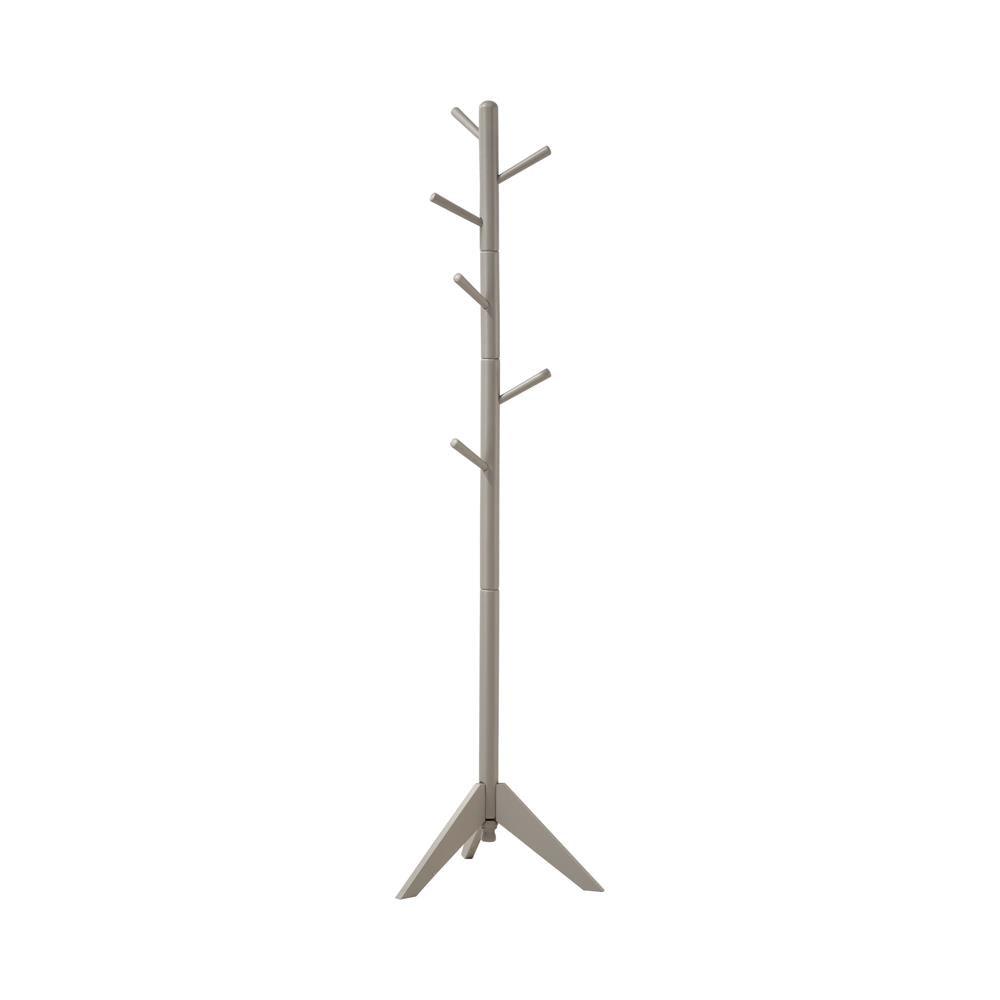 Side view of Devlin Coat Rack showing wooden shelf and hooks