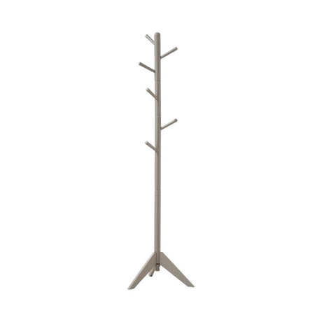 Side view of Devlin Coat Rack showing wooden shelf and hooks