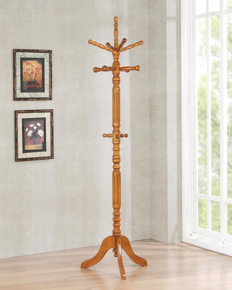 Achelle 11-Hook Coat Rack Golden Brown front view