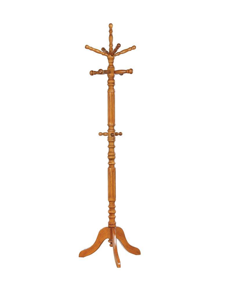 Achelle 11-Hook Coat Rack Golden Brown side angle