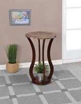 Elton Round Faux Marble Top Accent Table front view