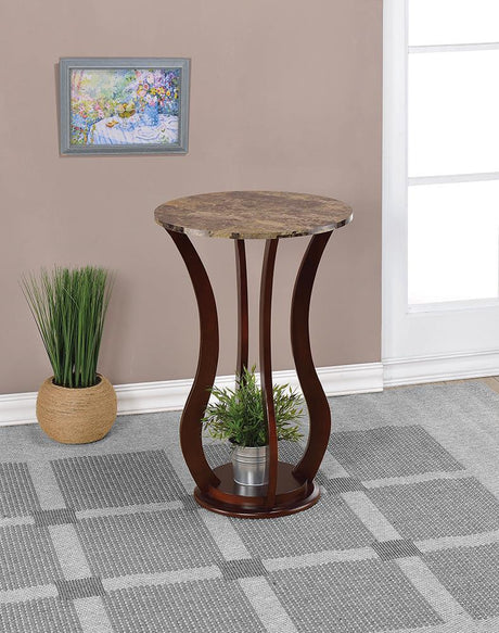 Elton Round Faux Marble Top Accent Table front view