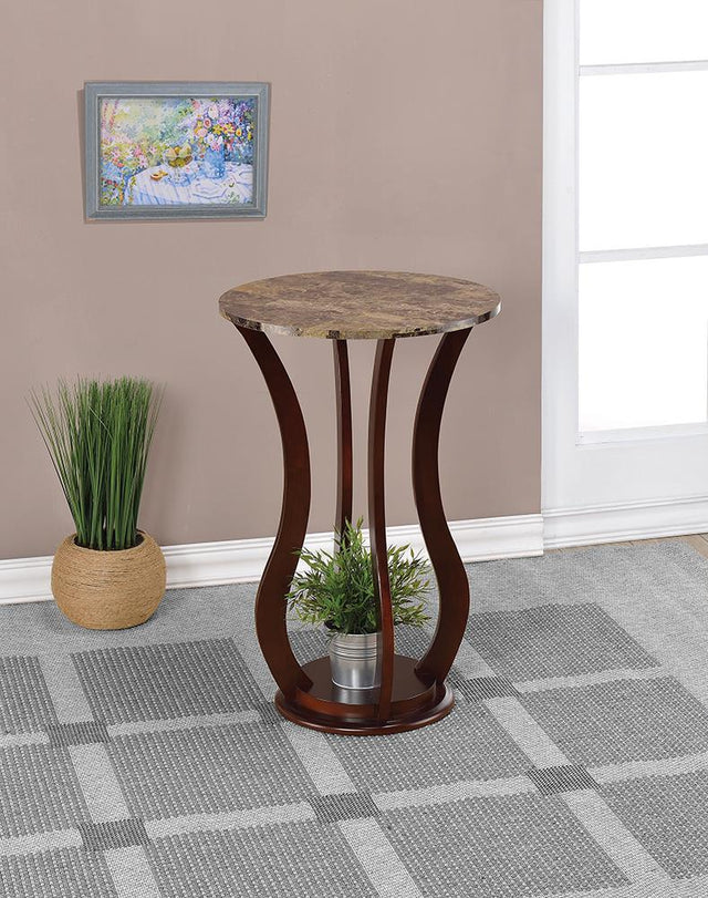 Elton Round Faux Marble Top Accent Table front view