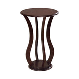 Espresso Cherry Wood Rounded Plant Stand 900934 - Ella Furniture