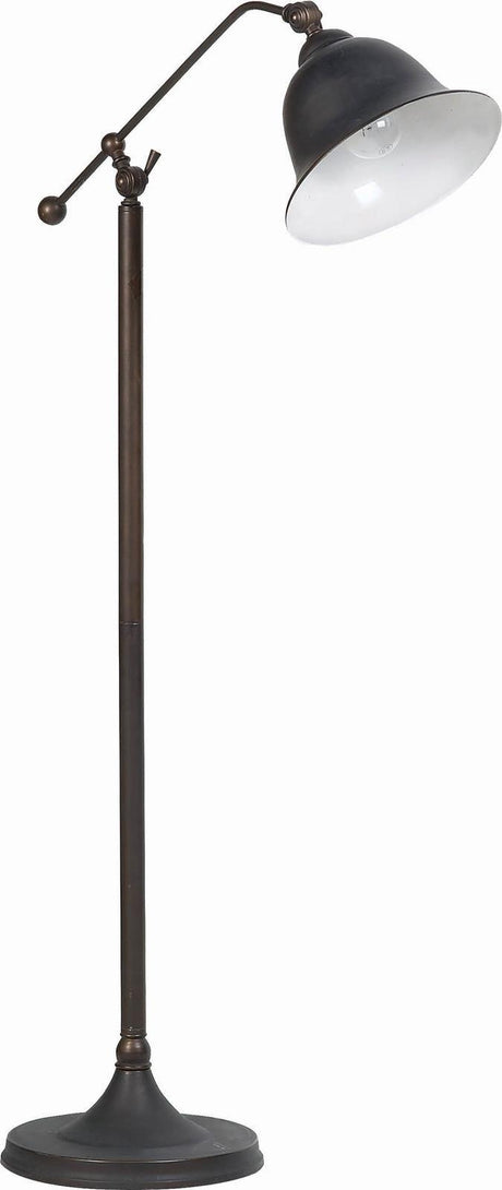 Eduardo Bell Shade Floor Lamp dark bronze finish, side view