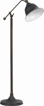 Eduardo Bell Shade Floor Lamp dark bronze finish, side view