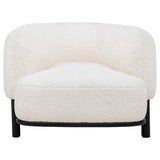 Black base and swivel mechanism detail on Lawler chair