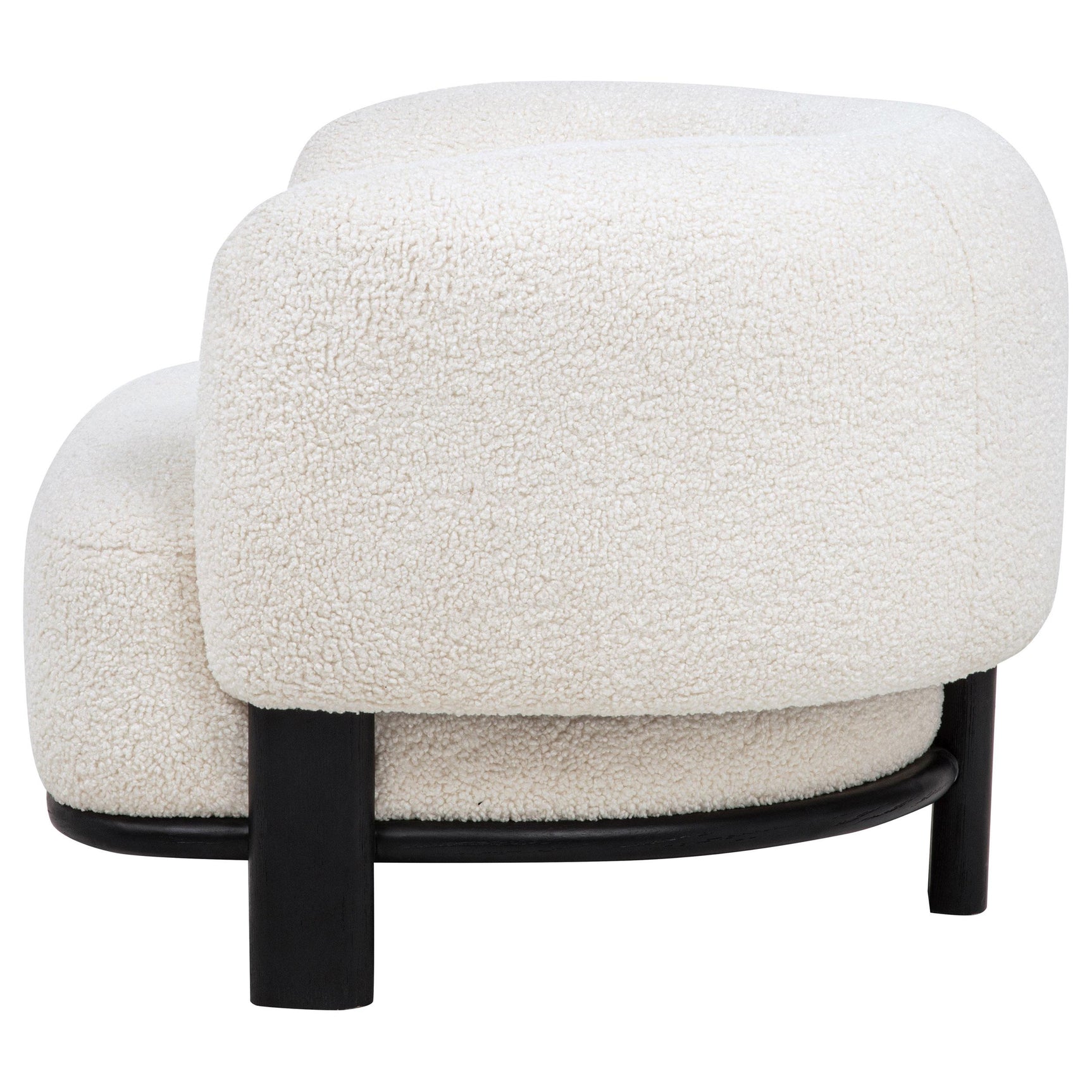 Padded seat and armrest of Lawler accent chair