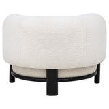 Wood frame underside of Lawler accent chair