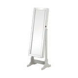 Close-up of storage compartments inside Yvonne Jewelry Cheval Mirror