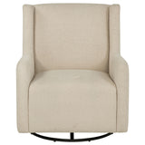 Side view of Serra boucle swivel glider recliner chair