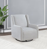 Serra Boucle Upholstered Swivel Glider Recliner Dove Grey side view