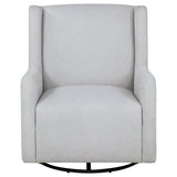 Serra Boucle Upholstered Swivel Glider Recliner Dove Grey back angle