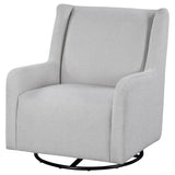 Serra Boucle Upholstered Swivel Glider Recliner Dove Grey close-up fabric texture