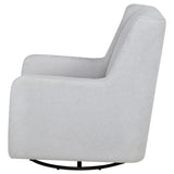 Serra Boucle Upholstered Swivel Glider Recliner Dove Grey reclining position