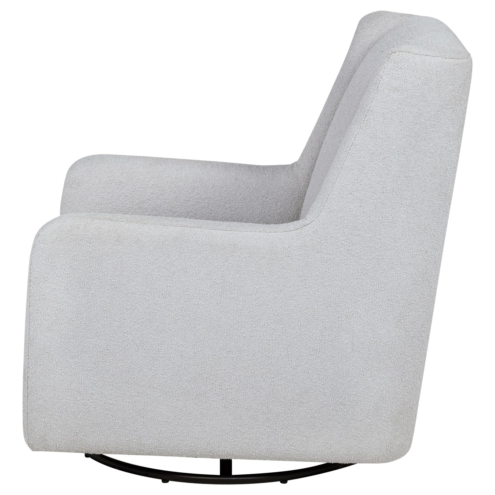 Serra Boucle Upholstered Swivel Glider Recliner Dove Grey reclining position